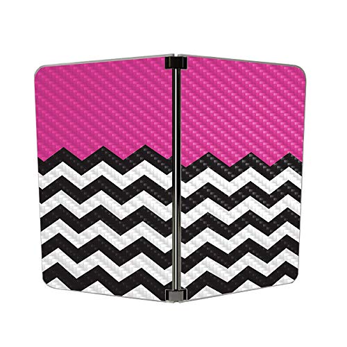 Image of MIGHTY SKINS MightySkins Carbon Fiber Skin for Microsoft Surface Duo - Hot Pink Chevron | Protective, Durable Textured Carbon Fiber Finish | Easy to Apply | Made in The USA