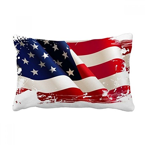 Coussin lombaire drapeau américain 16x24 pouces pour déco canapé - 2