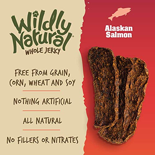 Wildly Natural Whole Jerky Dog Treats | Limited Ingredient, Made In Usa Jerky | Grain Free & Nothing Artificial | Alaskan Salmon, 5 Oz #TOP3