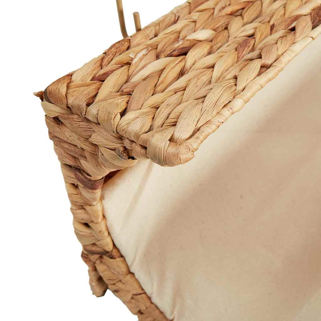 Mangloder Cuccia per gatti con cuscino in giacinto d'acqua per termosifoni, 37 x 20 x 20 cm, marrone, struttura in metallo, con gancio, morbida, calda, soffice, lavabile, per gatti e animali domestici