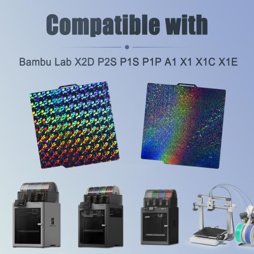 Image of Holographic Build Plate for Bambu Lab X2D X1C X1 X1E P1P P1S P2S A1