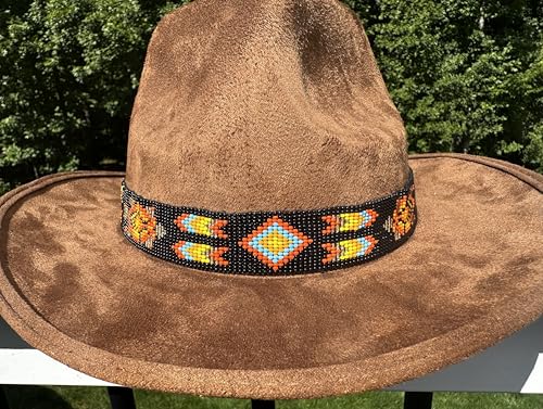 Image of Cowboy Western Beaded Hat Band Rodeo Style Handmade