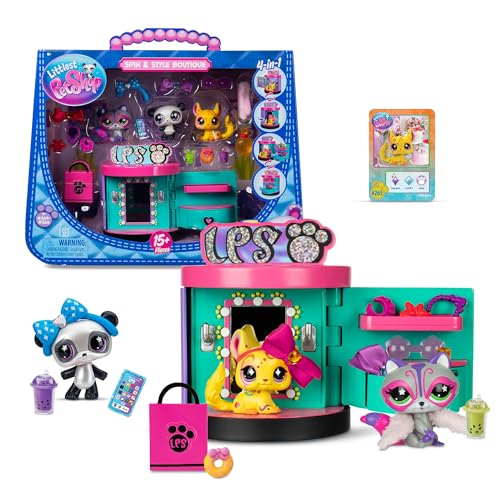 Littlest Pet Shop -Spin & Style Boutique - Series 4 - Gen 7 Authentic LPS Bobble Head Toy Figure, Collectible Toy Animal, Ages 4+