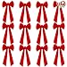 JOYIN 12 Pack Red Velvet Bows, 16" Long 9" Wide 5 Loop Christmas Bows