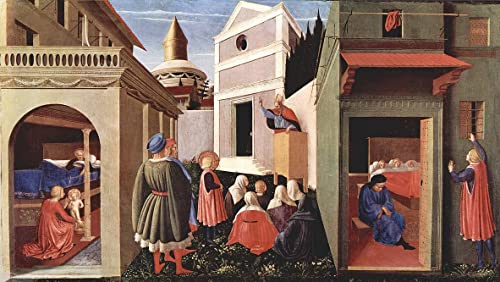 Pintura Mural de Fra Angelico: Predella de San Domenico 60x90cm