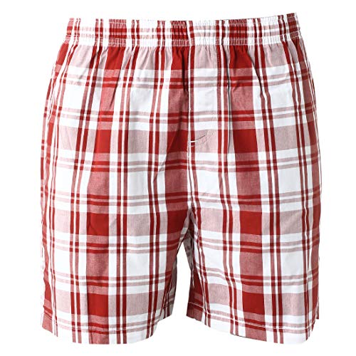 Puma Men's Checkered Boxer (IN91813103_Red Dahlia-Small)