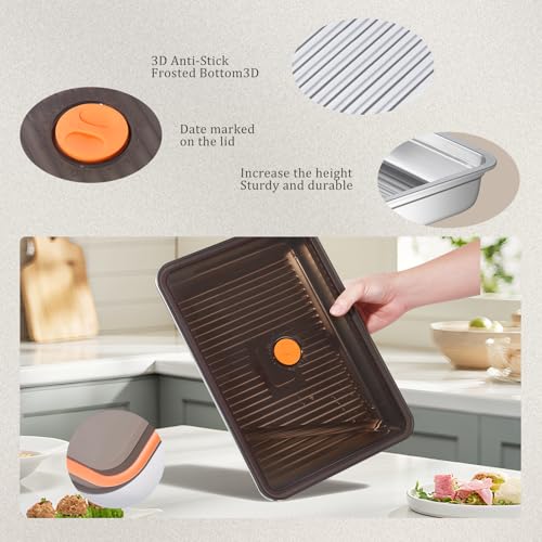 Image of Stainless Steel Food Storage Containers with Airtight Lids, 3 Pack Leakproof Meal Prep Containers, Reusable Bento Boxes for Food, Dishwasher & Freezer Safe Containers for Fruits, Snacks, Leftovers