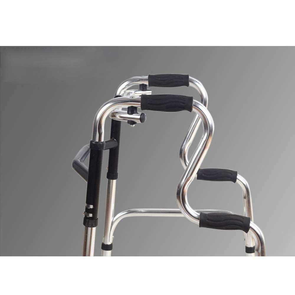 Andador, muleta de Cuatro Patas para discapacitados, Andador para Ancianos, Soporte para reposabrazos, Soporte para Caminar con Fractura para Ancianos, Acero inoxida