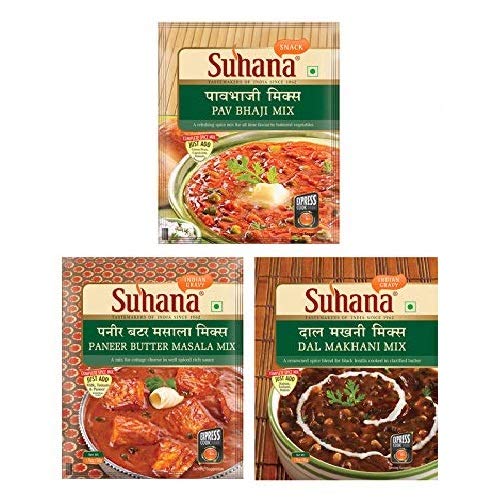 Suhana Spice Mixes - Paneer Butter Mix - Pav Bhaji Mix & Dal Makhani Mix - Combo of 3 (B07L59VY8Y) Amazon Price History, Amazon Price Tracker