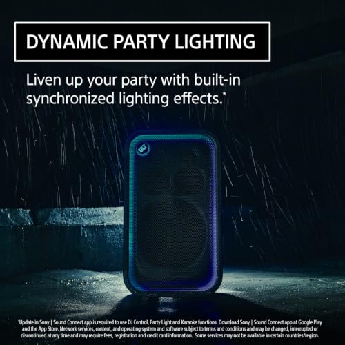 Sony ULT Tower 7 Bluetooth Karaoke Party Speaker | Up to 30 Hr Battery, IPX4, 360° Party Sound and Lighting, Sound, XLR/RCA/Mic Inputs, 10-Band EQ, Handles and Wheels - image 4