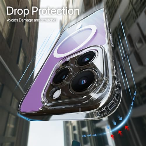 Image of Vaku Luxos TPU Eternity Magpro Back Cover Case For iPhone 15 Pro Max Scratch Resistant Slim Fit Protective Design Military-Grade Protection Compatible With Mag-Safe Wireless Charging-Blue & Purple