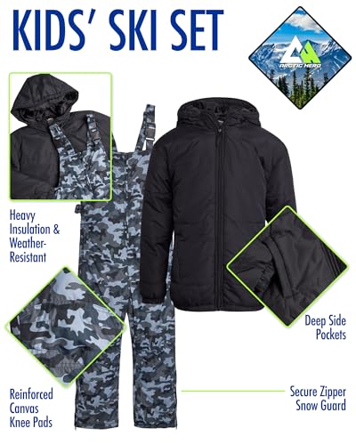Image of Arctic Hero Kids Snow Suit Set - 2 Piece Heavyweight Insulated Ski Jacket & Ski Pants - Winter Coat & Pants for Boys & Girls