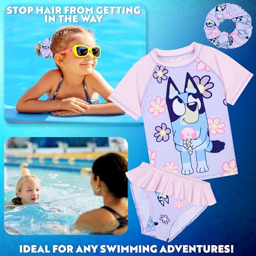 Bluey Girls Swimsuit One Piece Bathing Suit or Rash Guard Set Kids, Toddlers, Swimwear Pool Beach Travel Essentials Holiday2