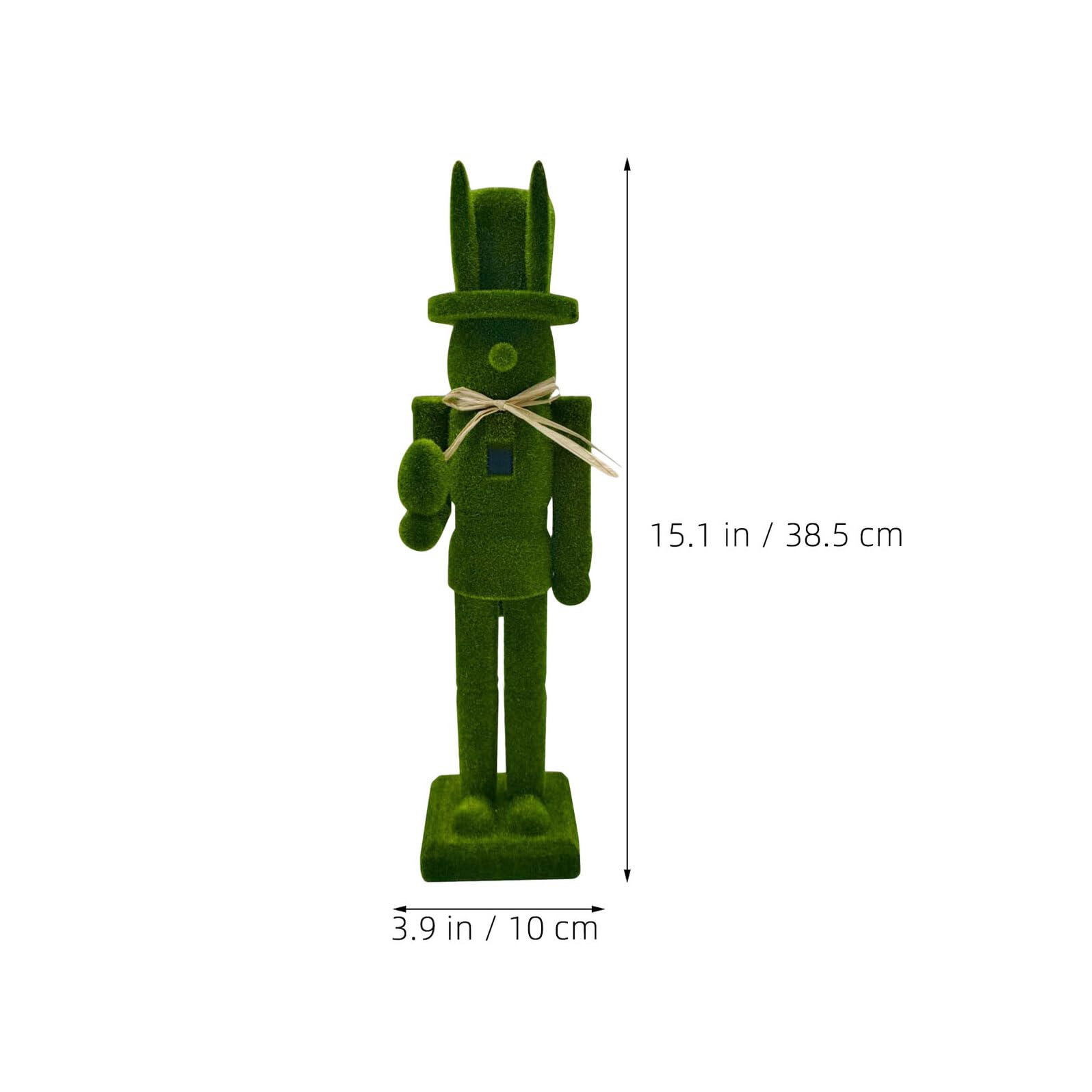 DOITOOL Osterhase Nussknacker Figur 38,5cm Holz mit Beflockung Traditionelle Nussknacker Tischdeko für Drinnen und Draußen
