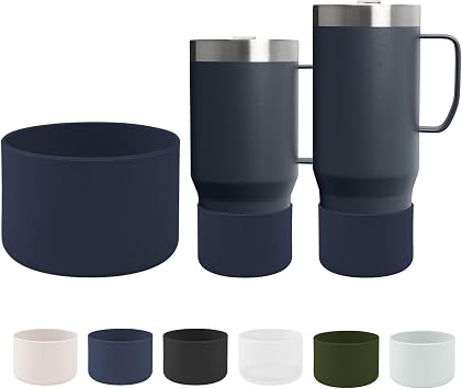 WUQID Silicone Boot Compatible with Stanley Suburban 24oz 30oz & Owala Freesip Sway 30 40 oz, Anti-Slip & Anti-Dent Protective Sleeve, Durable Bottom Cover & Accessories for 2.9in Base