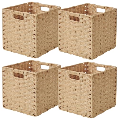 Sagittar Faltbarer Korb Geflochten aus Rattan-Imitat, 28x28x28cm...