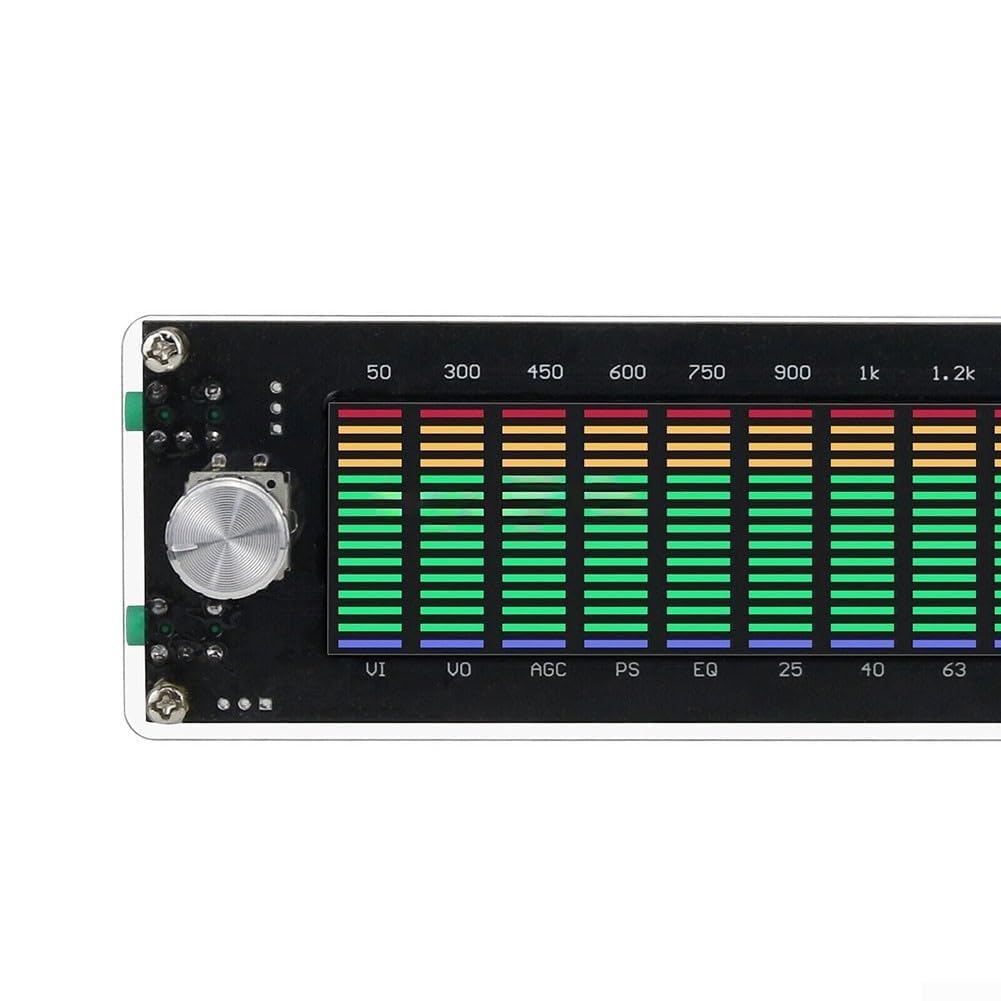 Analizzatore musicale con EQ e VU Meter, indicatore di livello audio reale, modulo display reattivo al suono acrilico per stereo