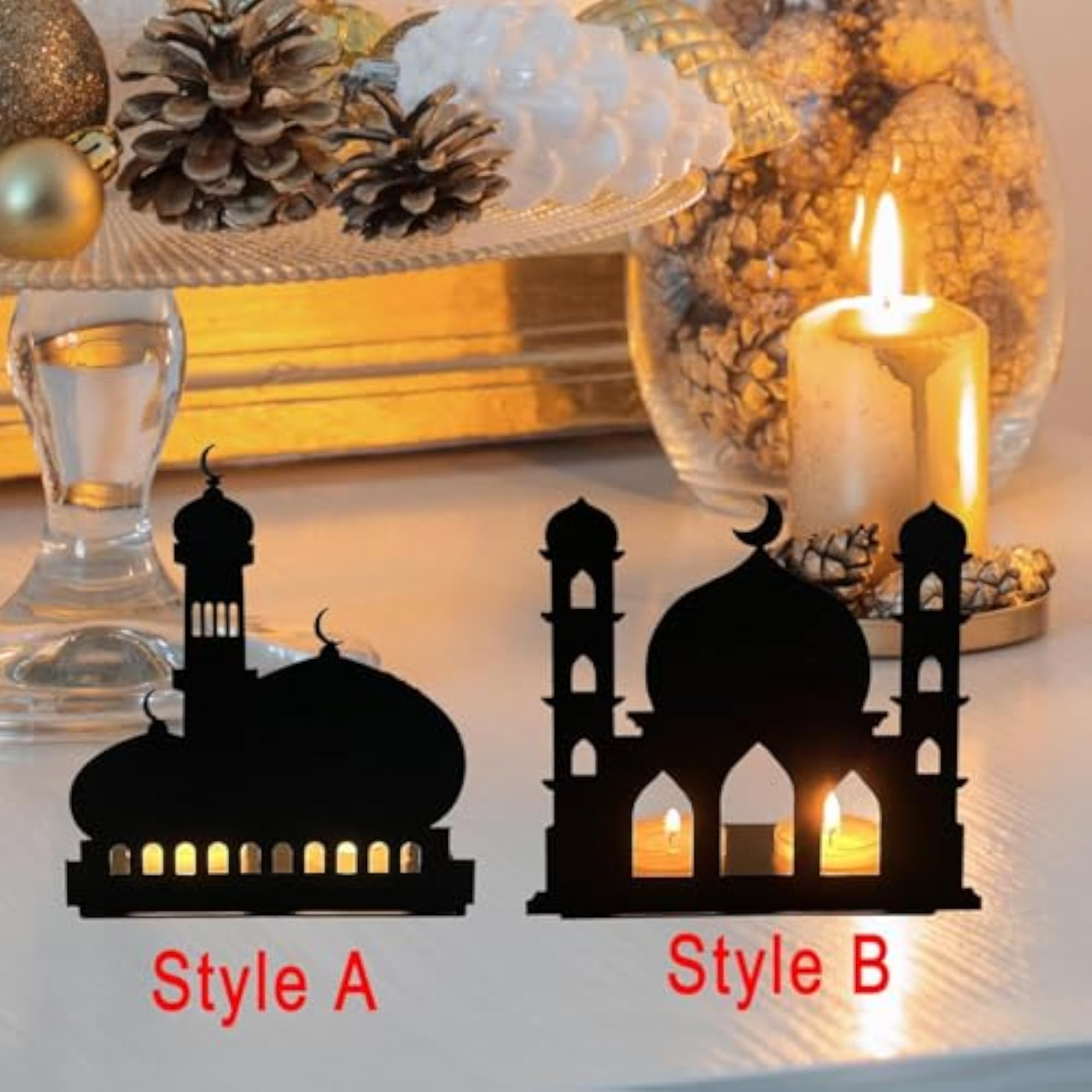 Eid Candle Holder Foldable Gift Iron Candlestick, Office Table