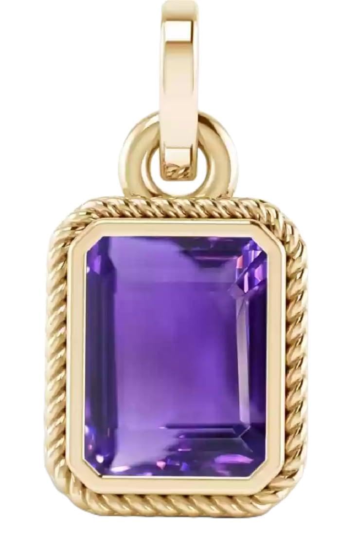 3.00 Ratti 2.50 Carat Natural Quality Katela Amethyst Gold Plated Pendant/Locket Gemstone (Top AAA+) Quality for Men and Women(GGTL Lab Certified)