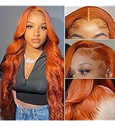 Taiill Orange Ginger Lace Front Wigs Human Hair Body Wave 13x4 HD Lace Frontal Wigs Human Hair Co...