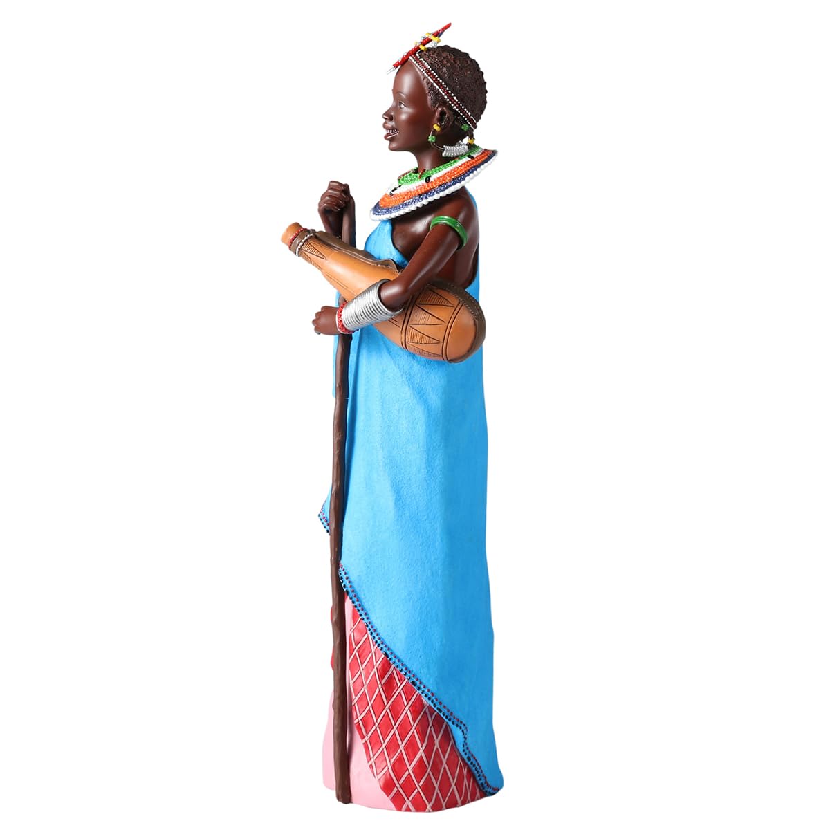 Figura Decorativa Mujer Africana Resina 26 cm