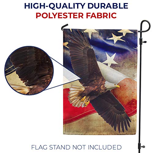 America Forever Patriotic Eagle Garden Flag - American Bald Eagle 4Th Of July Independence Day Memorial Day Usa Flag, Yard Outdoor Decorative Double Sided Flag - 12.5 X 18 Inches #TOP3