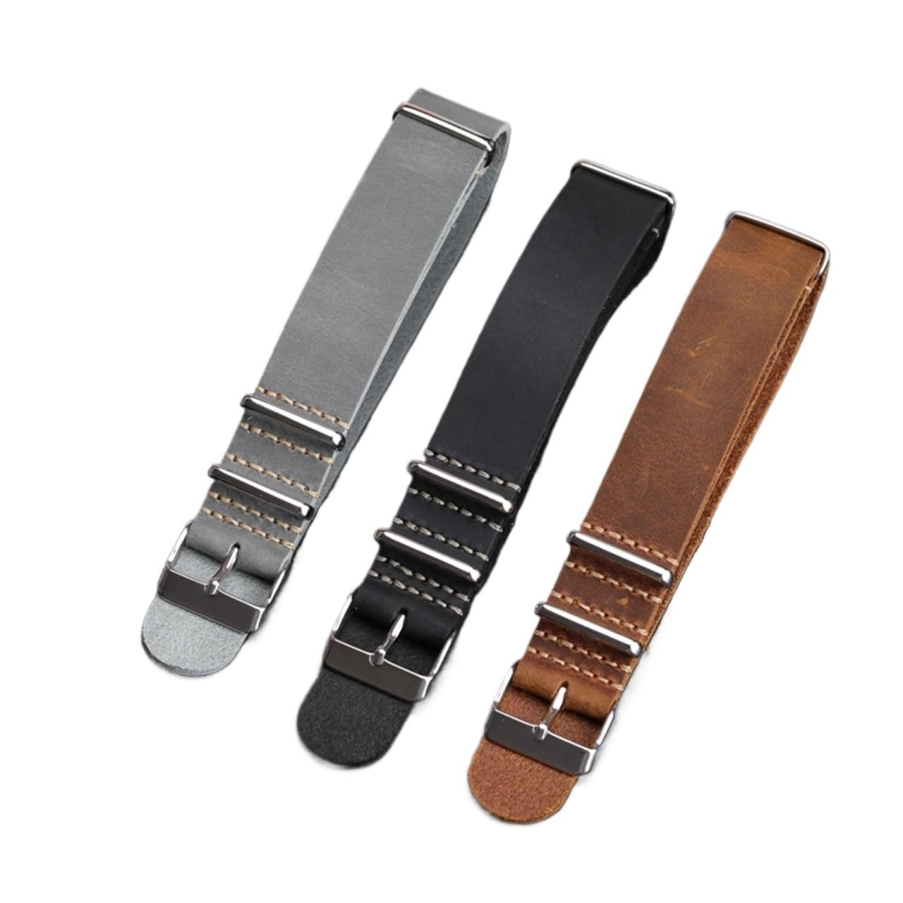 XILILHC ﻿ Cinturino In Pelle 18 20 22 24MM Fatto A Mano, Cinturino Morbido In Pelle Bovina Di Strato Superiore, Stile Retrò