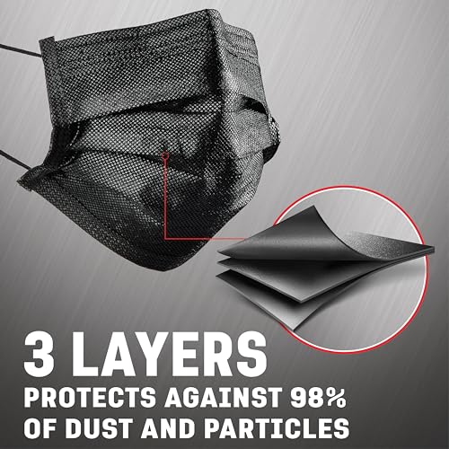 Image of Venom Steel Heavy Duty Barrier Black Face Mask, Fluid and Splash Resistant, 75 Count