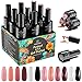 UV Gel Nagellack, Kastiny 9PCS Schwarz-Weiß-Rot-Rosa Gel Nagellack UV Set 7,5ml mit Base Unterlack & Top Überlack, Lange Andauernd Soak Off Gel Nagellack