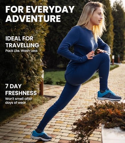 Merino Wool Base Layer Women Pants 100% Merino Wool Leggings Heavyweight, Midweight, Lite Thermal Underwear Bottom and Socks - Image 5