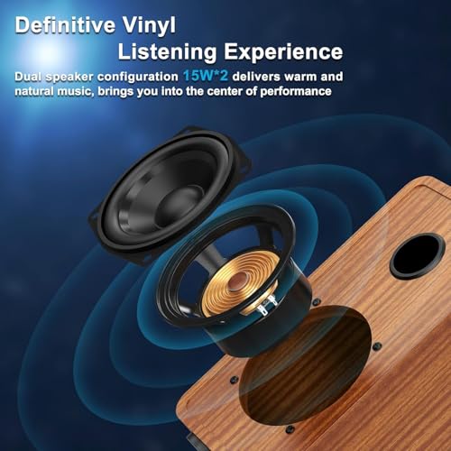 Platine vinyle Bluetooth avec haut-parleurs stéréo et conversion USB audio - 3