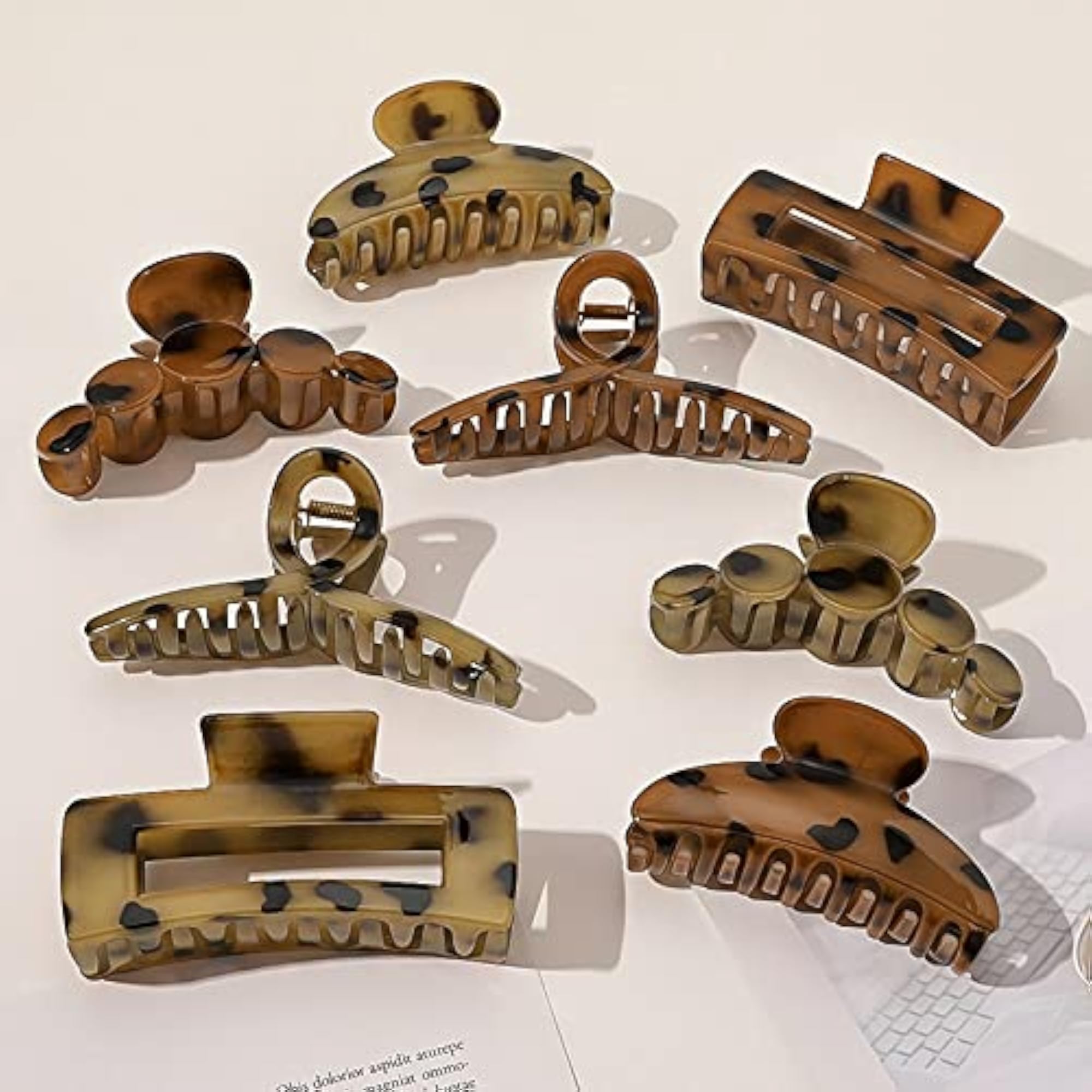 Fashion Hair Claw Clips, Pack of 4 Durable Large Interlocking Teeth