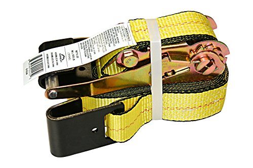 Everest - S1022 Premium Ratchet Tie Down 1 Pk 2 In. X 27 Ft 3333 Lbs. Working Load 10000 Lbs. Break Strength Flat-Hook Cargo Straps Perfect For Moving Appliances, Lawn Equipment And Motorcycles, Vibrant Everest Yellow #TOP1