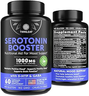 Serotonin Supplement for Mood Support - Made in USA - Natural 5-HTP & L-tryptophan Capsules - Serotonin Booster for Men & Women - Proprietary Formula for Mood and Relaxation - 60 Vegan Capsules
