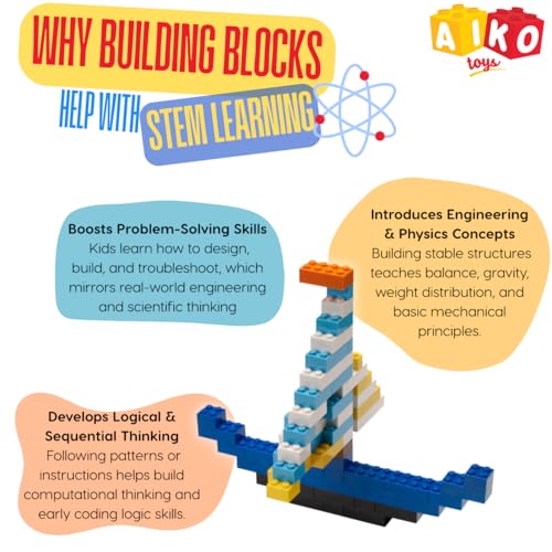 Image of AIKO | Box of Blocks 250 | Premium ABS Building Blocks for Kids 4+ | Construction Toy | STEM Gift Set, Multi-Color Bricks