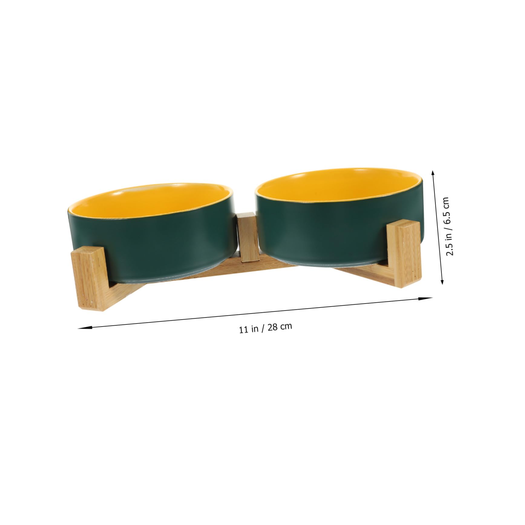 Erhöhte Keramik tiernäpfe mit Holzständer rutschfest Langlebig Glatte Oberfläche Praktisches Design für Katzen Hunde und Kleine Haustiere Vielseitig für Futter und Wasser