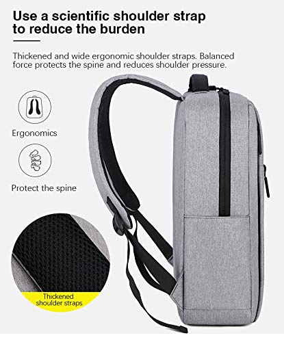 Image of VICH Laptop Backpack Business Casual Backpack Tablet Bag Laptop Packs Travel Backpack School Bag for Men Backpack with USB Charging Port (Black)