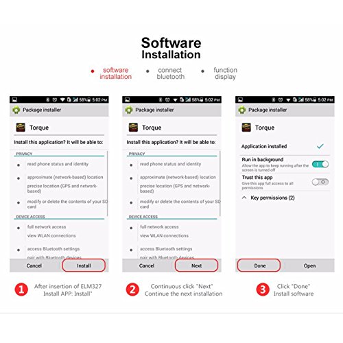 obdator Mini Bluetooth OBD2 Scanner ELM327 Automotive OBD OBDII Code Reader Car Check Engine Light Diagnostic Scan Tool for Android PC