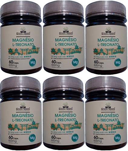 Magnésio L-Treonato Flores & Raízes 600 mg Multivitta 60 Cápsulas Kit 6 Unidades