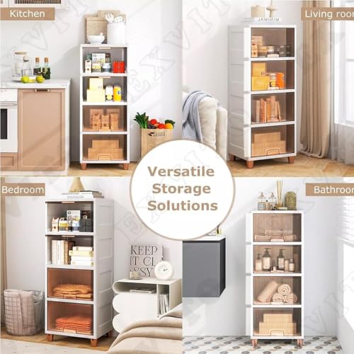 Image of Mevigo 6-Door Plastic Wardrobe for Kids| Almirah and Wardrobe for Baby Clothes| Modular Storage Cabinet Organizer for Cupboard Standing Mat for Kitchen,Home Office,Sink-Indoor (KD