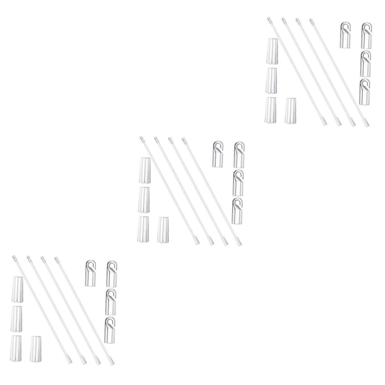 Angoily12 Pcs Venetian Blind Rod Blind Wand Vertical Blinds for Windows Rv Blinds Zebra Blinds Skylight Blinds Blind Rod with Hook and Curtain Pull Wand Blind Stick White Replace Plastic