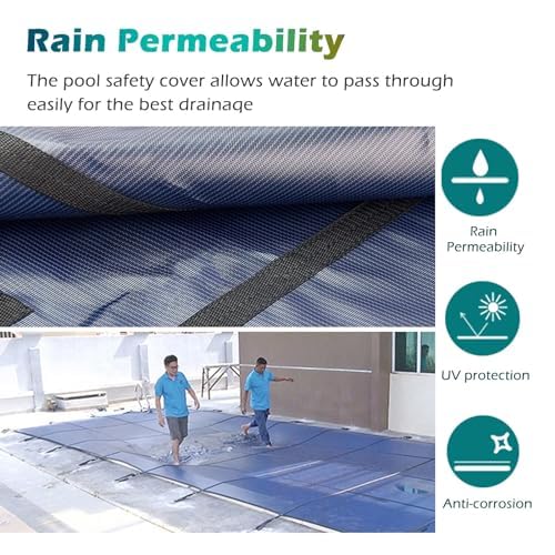 Bâche d'hiver robuste pour piscine creusée - Solution de sécurité pour toutes les saisons