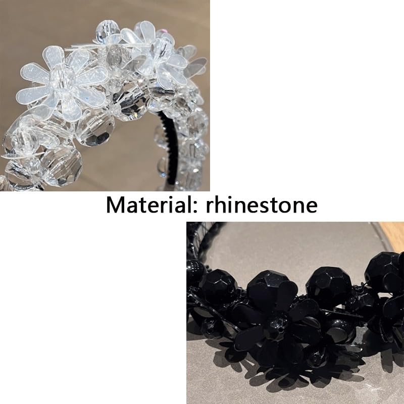 Black And White Crystal Diamond Hairband Minimalist Versatile Temperament Headwear Super Immortal Go Out