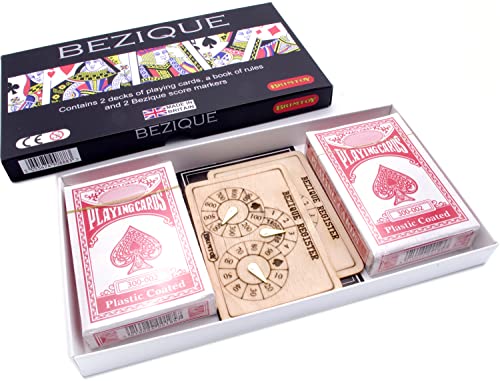 Brimtoy Bezique boxed card game, Red and Black, 11.5 cm (W) x 21 cm (L) x 2 cm (H) - Image 3