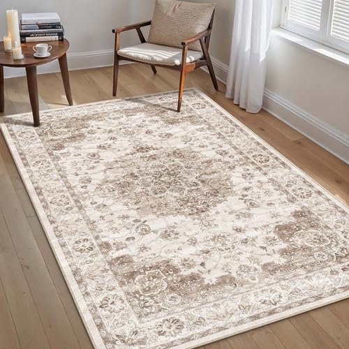 PureCozy Waschbarer Teppich Wohnzimmer 120x170cm Vintage Tepich for Living Room kurzflor rutschfest Weich Böhmischen Retro Braun Carpet für Küchen Schlafzimmer Esszimmer Bedroom PureCozy Waschbarer Teppich Wohnzimmer 120x170cm Vintage Tepich for Living Room kurzflor rutschfest Weich Böhmischen Retro Braun Carpet für Küchen Schlafzimmer Esszimmer Bedroom