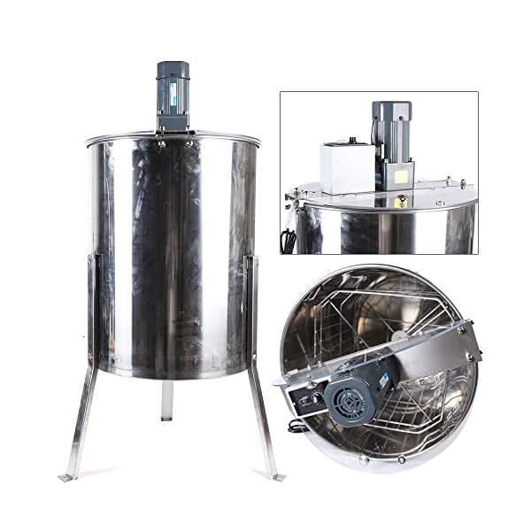 Elektrische Honigschleuder Honig Extractor Höhe Edelstahl 4-Rahmen Imkerei Beehive Bienenhaltung 40 '' – Bild 3