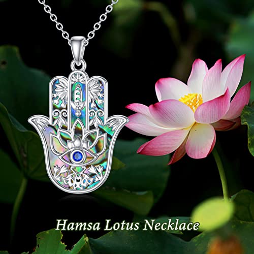 PROESS Sterling Silver Hamsa Fatima Necklace Elephant Necklace Blue eye Pendant Jewelry for Men Women Girls Boy2
