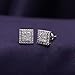 Affy Round Natural White Diamond, Accents Square Shape Nugget Men's Studs Earring's in 10k Solid White Gold (0.05 cttw) Screw Back Earring's gift for men's