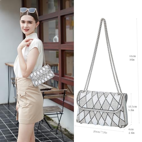 Image of BBTT.ful Pearls and Rhinestones Women's Evening Handbags Shoulder Bags Crossbody Bags for Women Clutch Purse with Chain