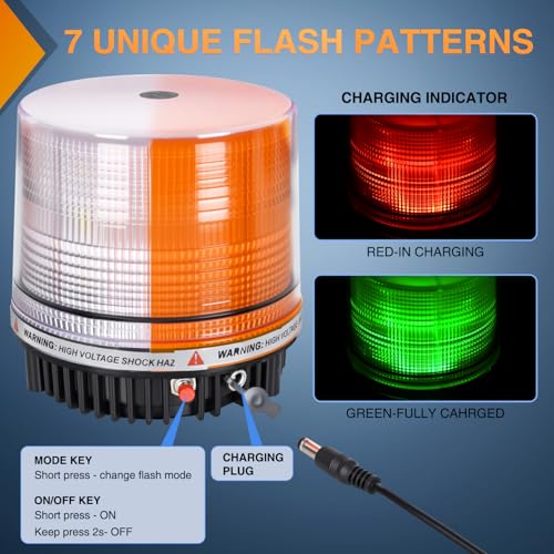 Image of Nilight 18LED Strobe Lights Amber White Wireless Rotating Beacon Light